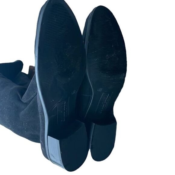 Clarks Thigh High Boots 6M Black Solid Suede 1..5" heel - Picture 4 of 5